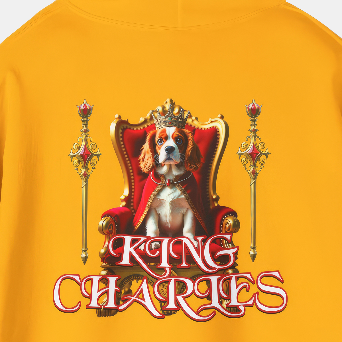 King Charles Hoodie | Regal Dog Throne Sweatshirt