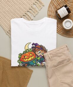 Mabel the Moonlit Hedgehog Halloween T-Shirt | Gourd Night Shift - Image 5