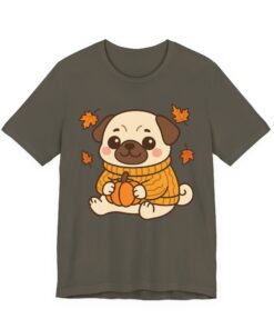 Pumpkin Patch Pug Unisex Heavy Cotton T-Shirt | Pug Tee - Image 21