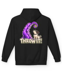 THROW IT! Dog & Tentacle Softstyle Fleece Hoodie - Image 11