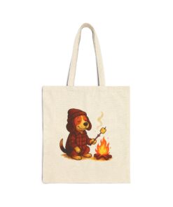 Alternative view of Baxter the Bonfire Beagle Cotton Canvas Tote Bag | Beagle Tote