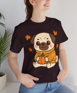 Pumpkin Patch Pug Unisex Heavy Cotton T-Shirt | Pug Tee - Image 38