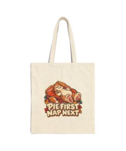 Pecan Snoozeworth Cotton Canvas Tote | Pie First Nap Next