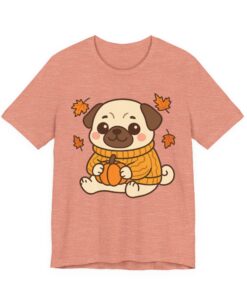Alternative view of Pumpkin Patch Pug Unisex Heavy Cotton T-Shirt | Pug Tee