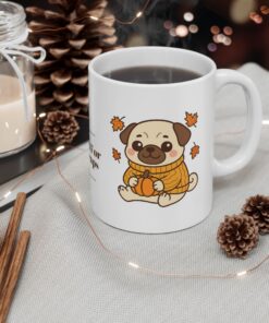 Pumpkin Patch Pug Ceramic Mug | Pug Mug - Image 5