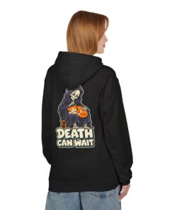 DEATH CAN WAIT Cat & Grim Reaper Graphic Hoodie - Image 13