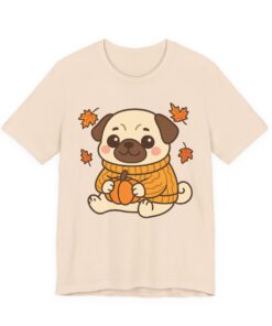 Pumpkin Patch Pug Unisex Heavy Cotton T-Shirt | Pug Tee - Image 17