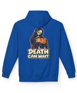 DEATH CAN WAIT Cat & Grim Reaper Graphic Hoodie - Image 19