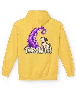 Alternative view of THROW IT! Dog & Tentacle Softstyle Fleece Hoodie