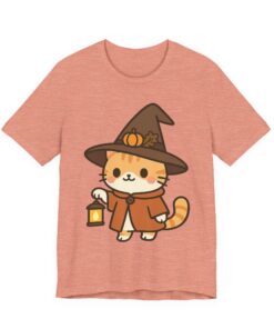 Willow the Harvest Witch Unisex Heavy Cotton T-Shirt | Harvest Witch Cat Tee - Image 2
