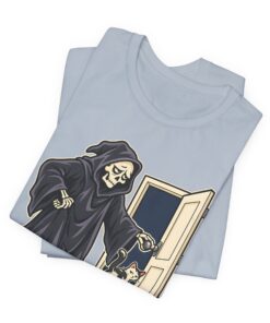 IN OR OUT? Cat & Grim Reaper Graphic T-Shirt - Image 16