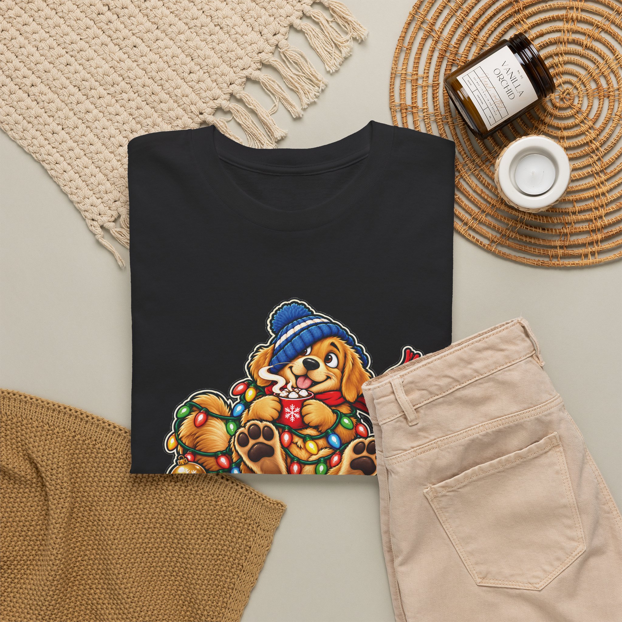 Holiday Golden Retriever T-Shirt | Warm Wishes Cold Paws - Image 9