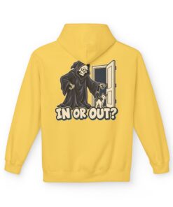 Alternative view of IN OR OUT? Cat & Grim Reaper Graphic Hoodie