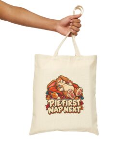 Pecan Snoozeworth Cotton Canvas Tote | Pie First Nap Next - Image 4