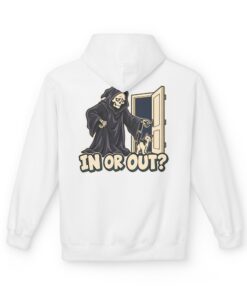 IN OR OUT? Cat & Grim Reaper Graphic Hoodie - Image 7