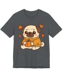 Pumpkin Patch Pug Unisex Heavy Cotton T-Shirt | Pug Tee - Image 26