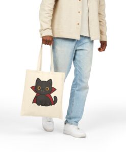 Count Purrcula Cotton Canvas Tote Bag | Count Purrcula Tote - Image 5