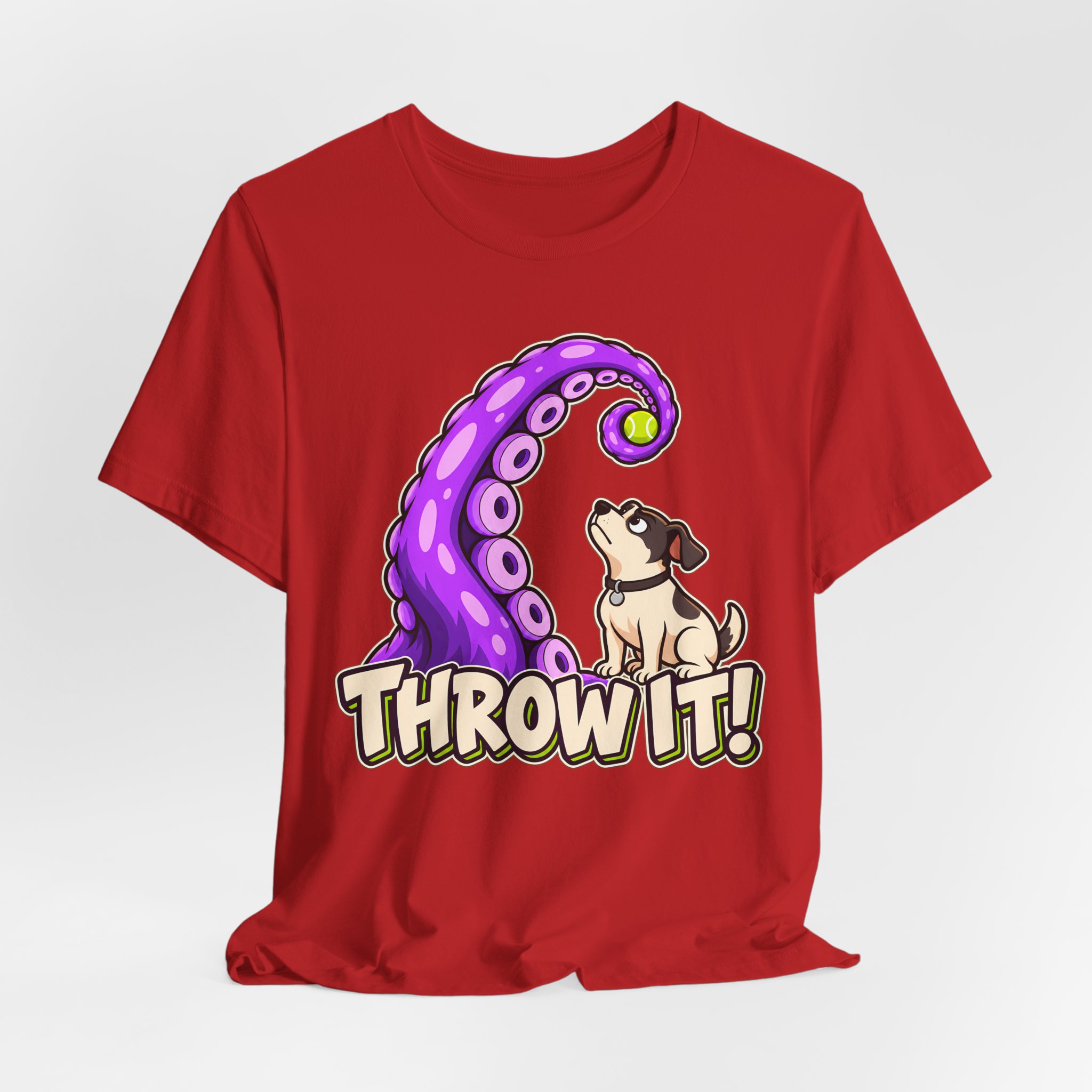 THROW IT! Dog & Tentacle Graphic T-Shirt - Image 37