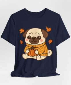 Pumpkin Patch Pug Unisex Heavy Cotton T-Shirt | Pug Tee - Image 33