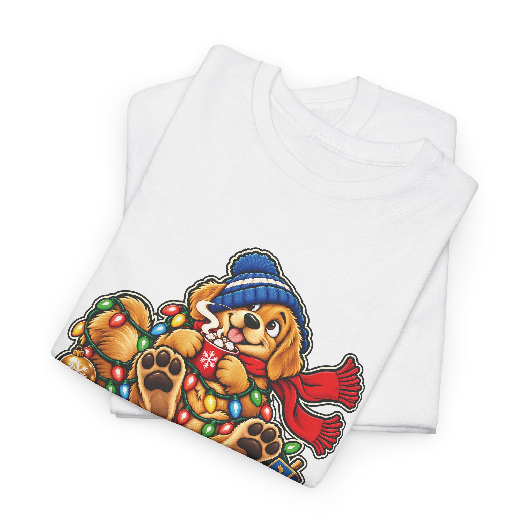 Holiday Golden Retriever T-Shirt | Warm Wishes Cold Paws - Image 4