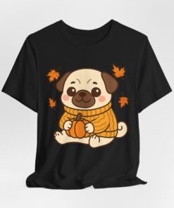 Pumpkin Patch Pug Unisex Heavy Cotton T-Shirt | Pug Tee - Image 9
