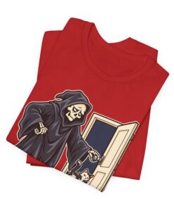 IN OR OUT? Cat & Grim Reaper Graphic T-Shirt - Image 24