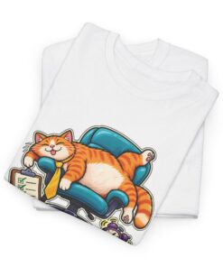 Orange Tabby Cat T-Shirt | Highly Qualified to Nap - Image 4