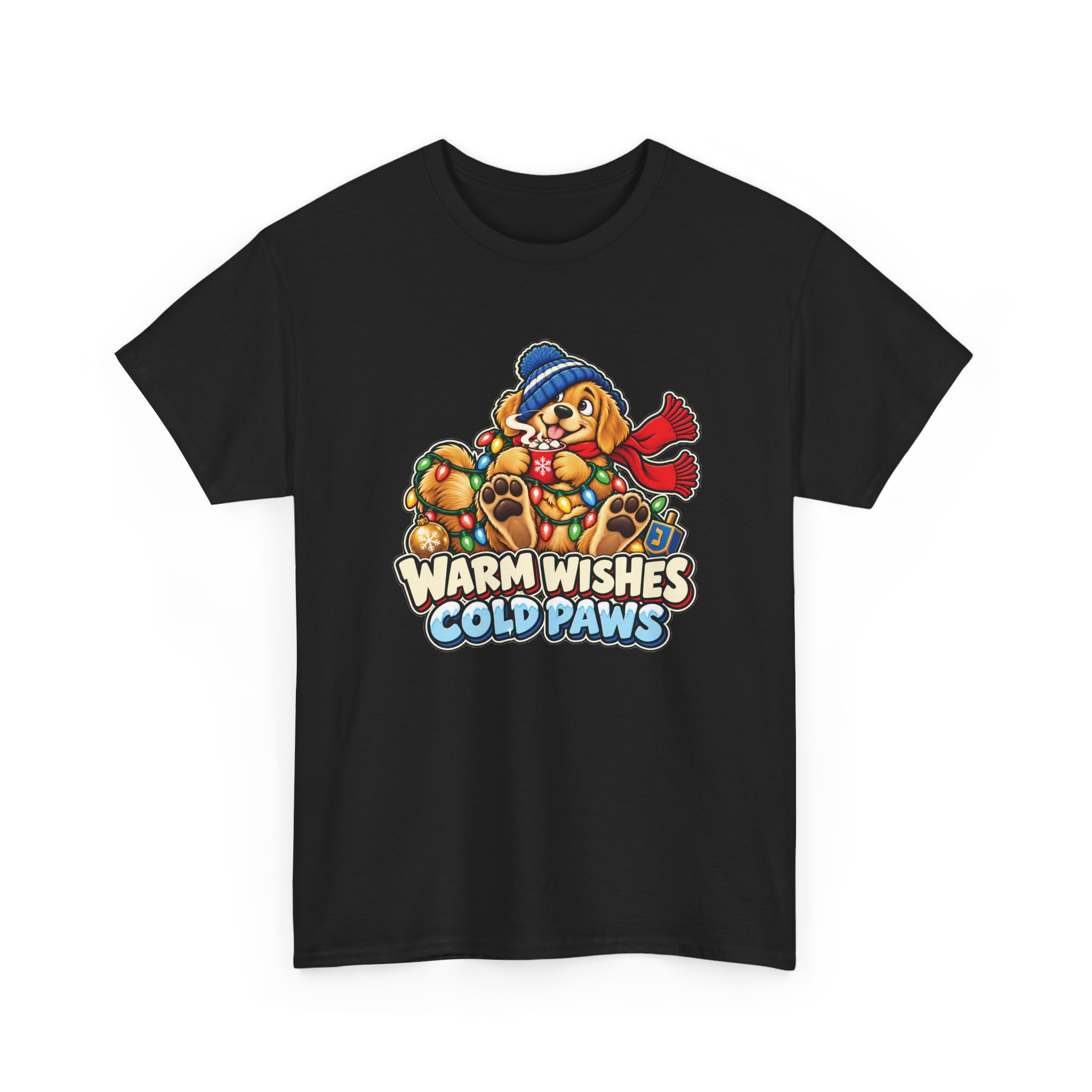 Holiday Golden Retriever T-Shirt | Warm Wishes Cold Paws - Image 6