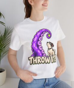 THROW IT! Dog & Tentacle Graphic T-Shirt - Image 6