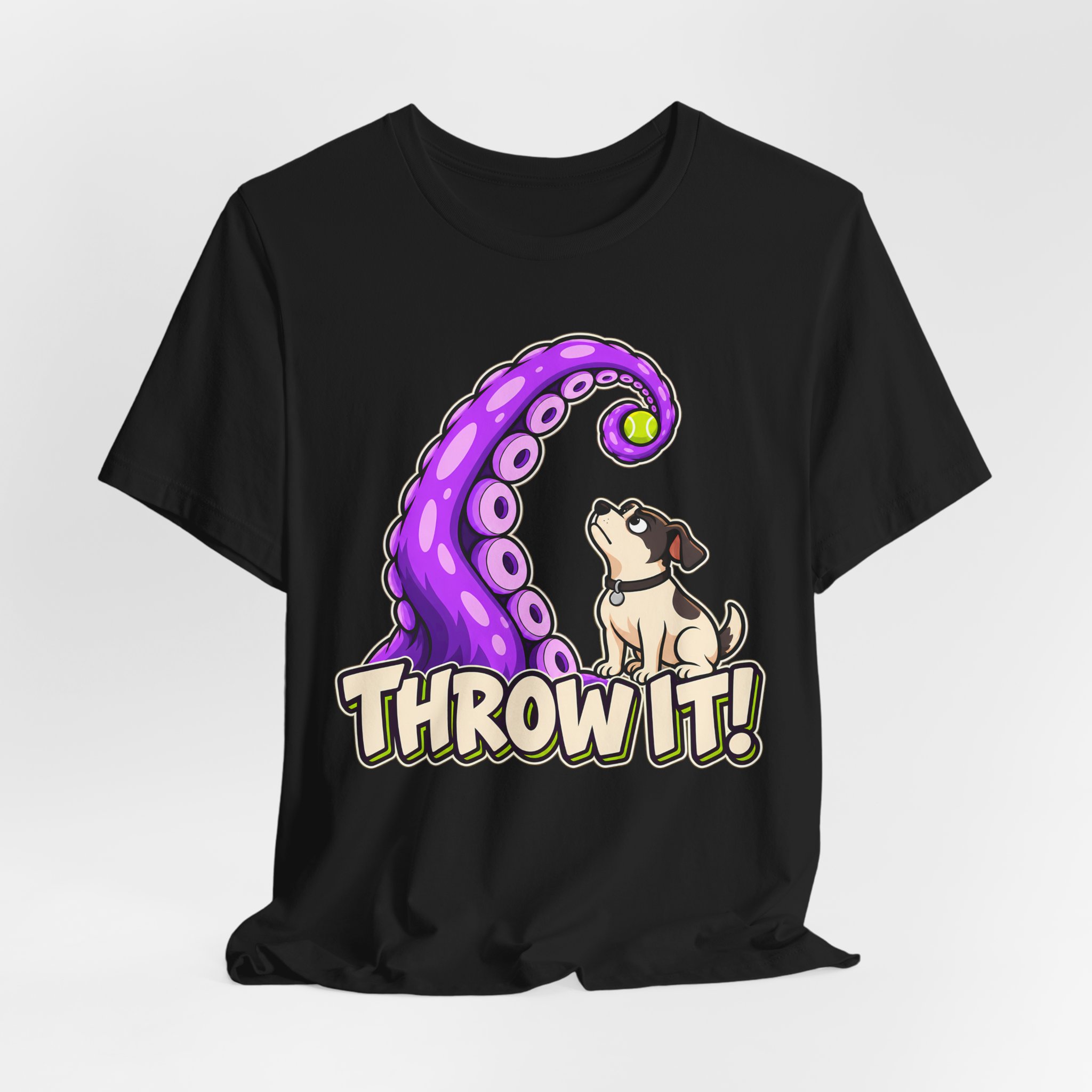 THROW IT! Dog & Tentacle Graphic T-Shirt - Image 12