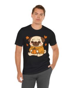 Pumpkin Patch Pug Unisex Heavy Cotton T-Shirt | Pug Tee - Image 10