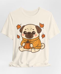 Pumpkin Patch Pug Unisex Heavy Cotton T-Shirt | Pug Tee - Image 15