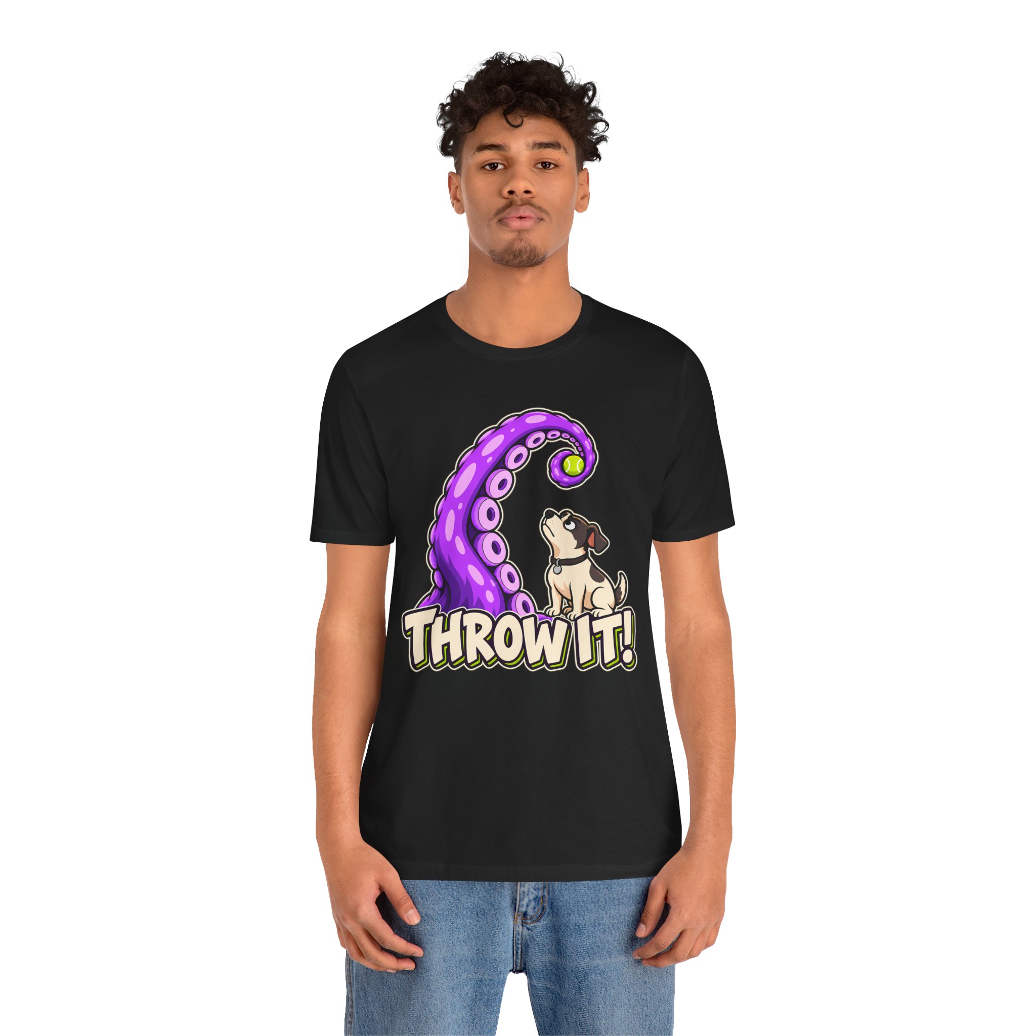 THROW IT! Dog & Tentacle Graphic T-Shirt - Image 14