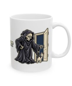 IN OR OUT? Cat & Grim Reaper Graphic Mug