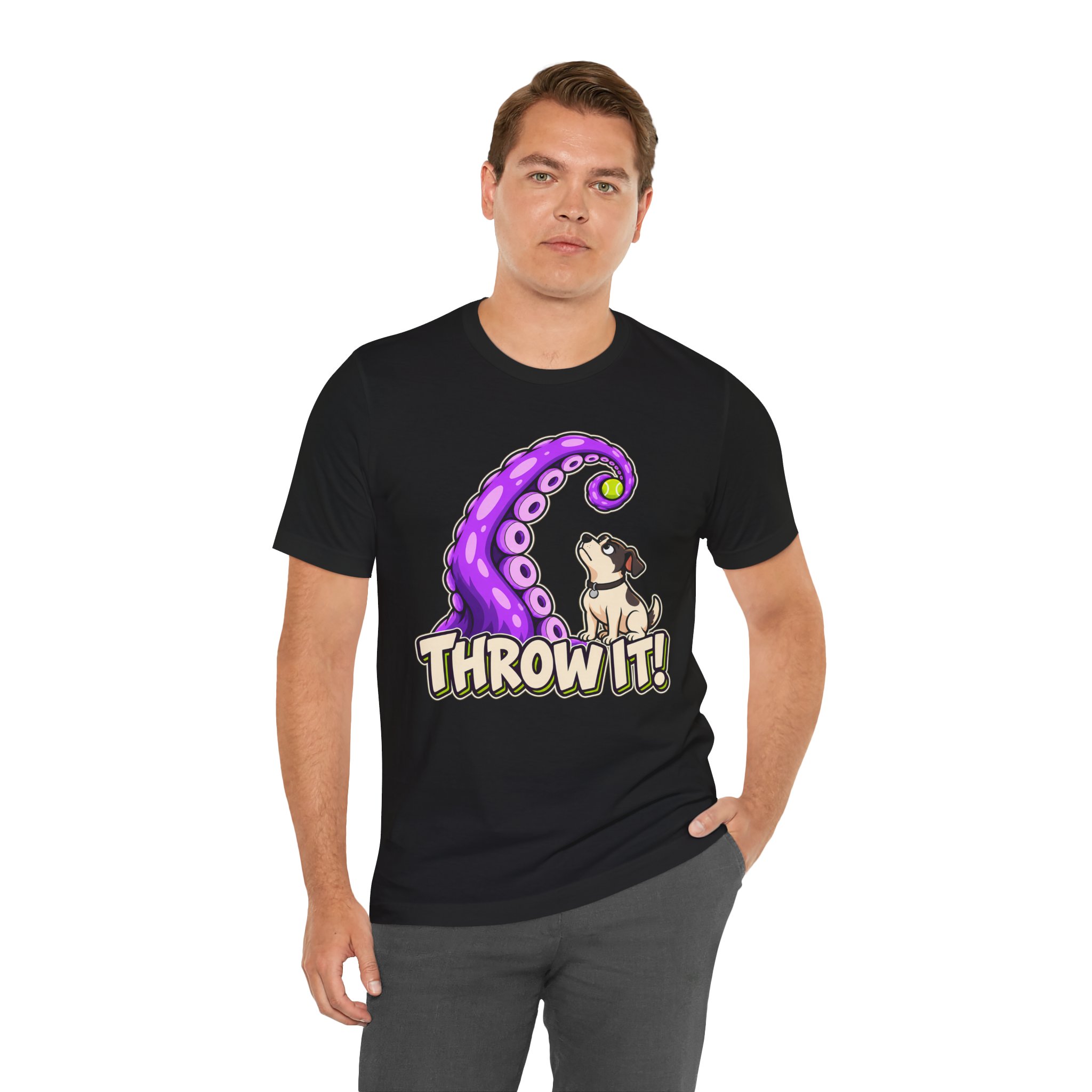 THROW IT! Dog & Tentacle Graphic T-Shirt - Image 15