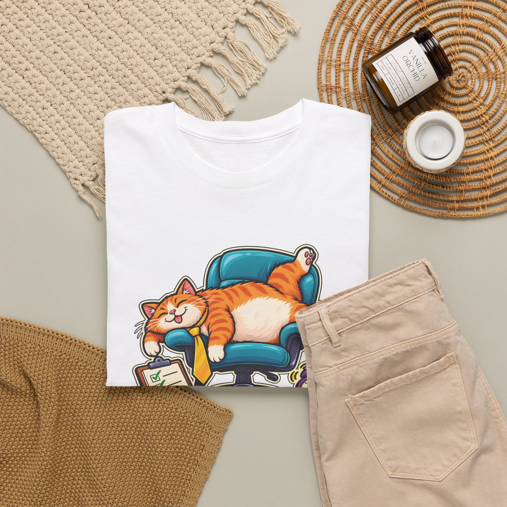 Orange Tabby Cat T-Shirt | Highly Qualified to Nap - Image 5