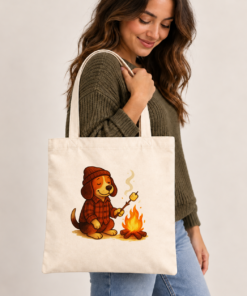 Baxter the Bonfire Beagle Cotton Canvas Tote Bag | Beagle Tote