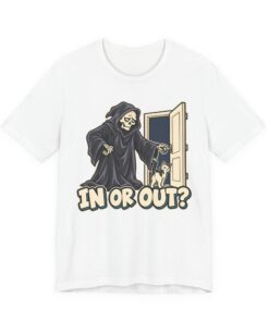 Alternative view of IN OR OUT? Cat & Grim Reaper Graphic T-Shirt