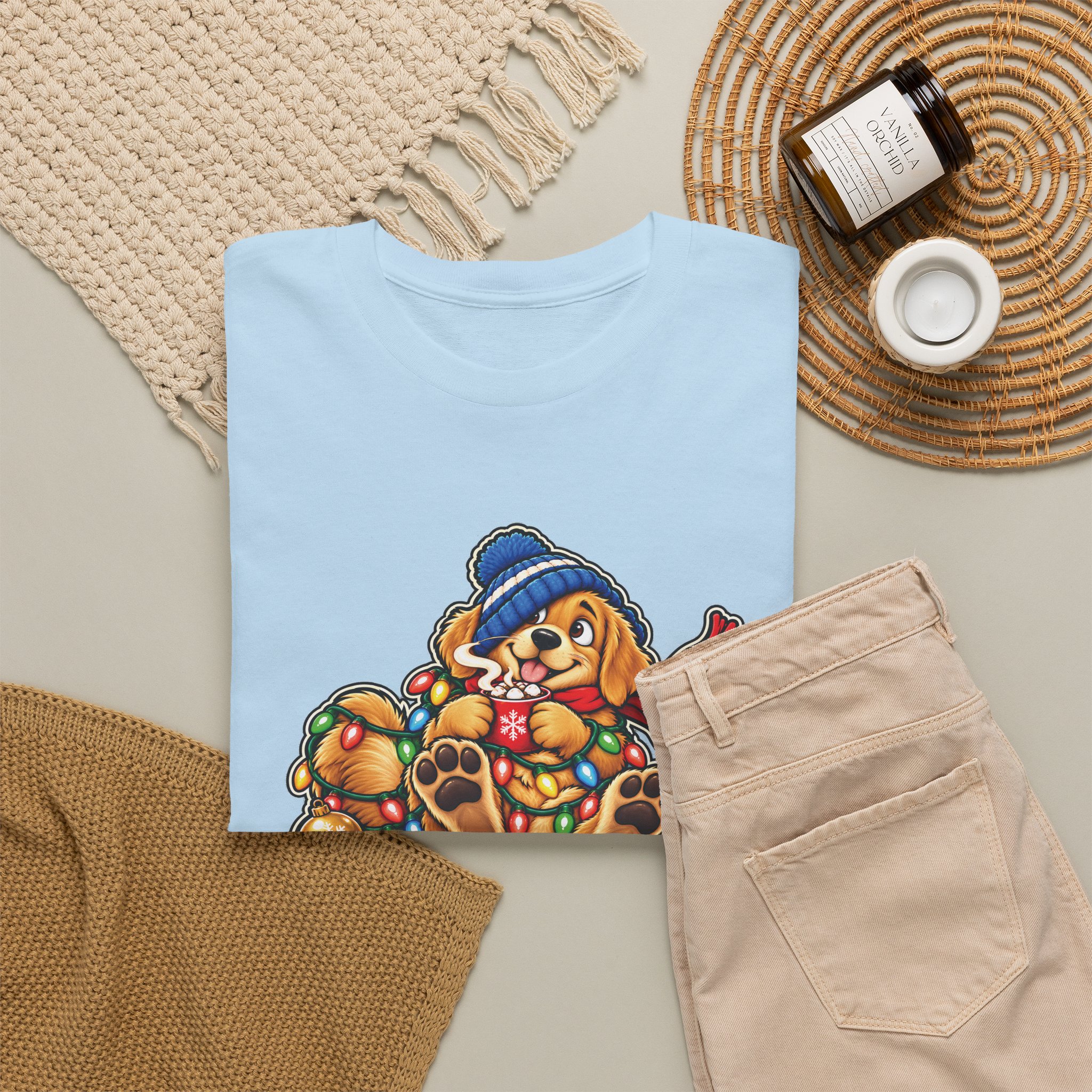 Holiday Golden Retriever T-Shirt | Warm Wishes Cold Paws - Image 33