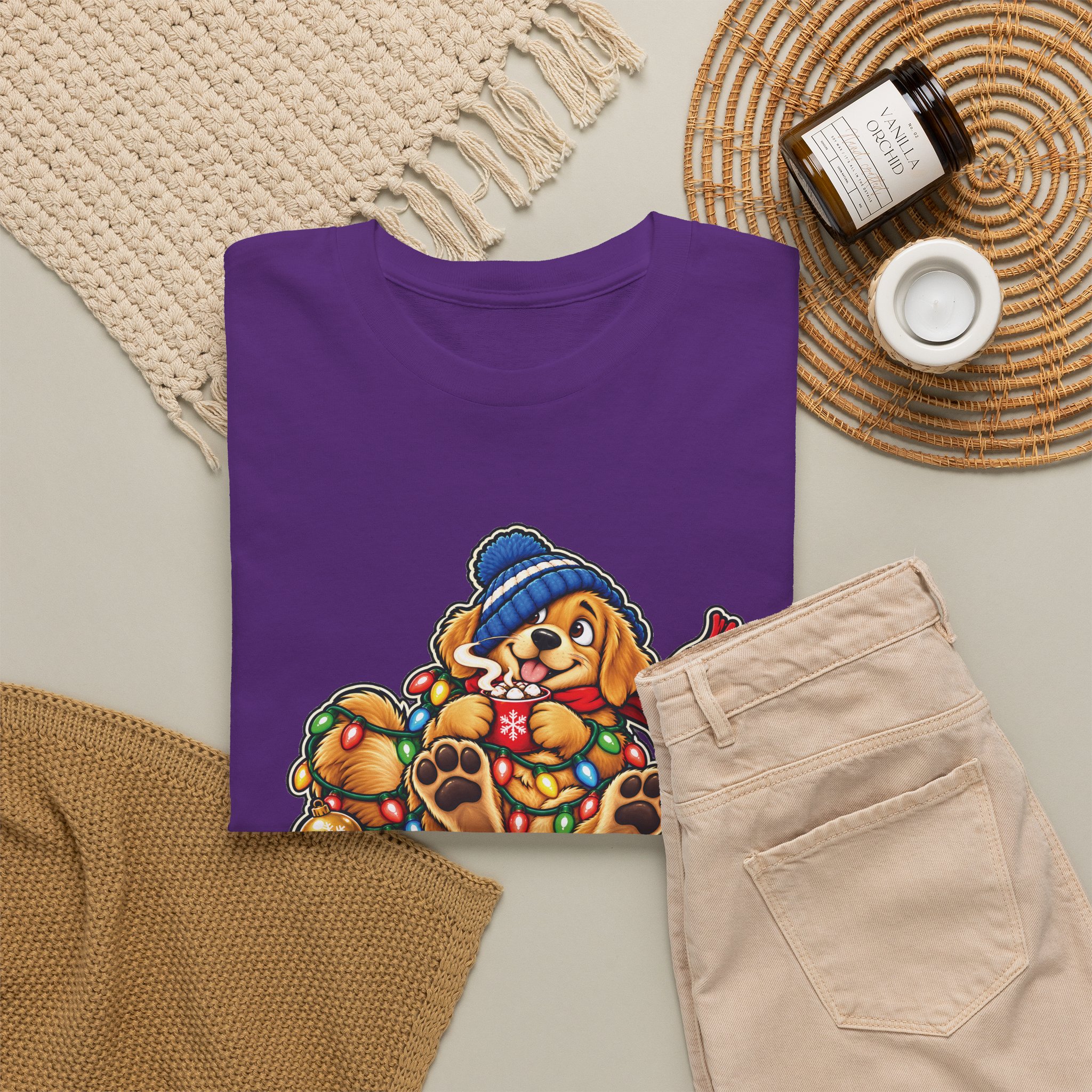 Holiday Golden Retriever T-Shirt | Warm Wishes Cold Paws - Image 45