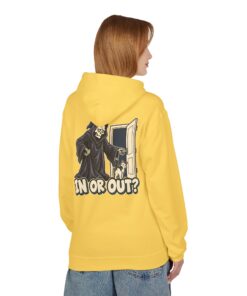 IN OR OUT? Cat & Grim Reaper Graphic Hoodie - Image 5
