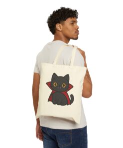 Count Purrcula Cotton Canvas Tote Bag | Count Purrcula Tote - Image 4