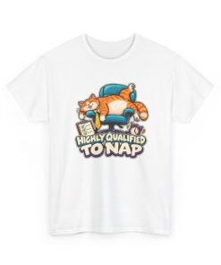Alternative view of Orange Tabby Cat T-Shirt | Highly Qualified to Nap