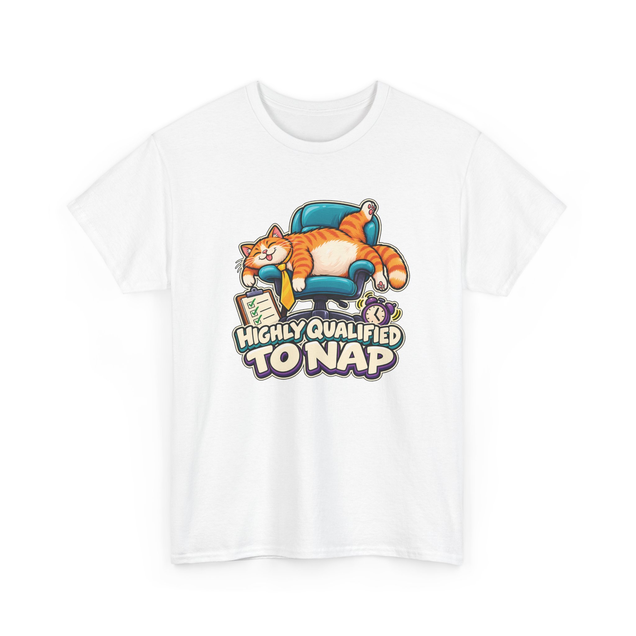 Orange Tabby Cat T-Shirt | Highly Qualified to Nap - Image 2