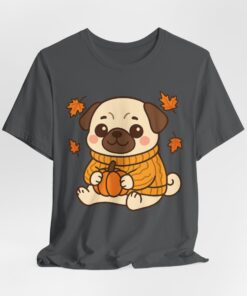 Pumpkin Patch Pug Unisex Heavy Cotton T-Shirt | Pug Tee - Image 29