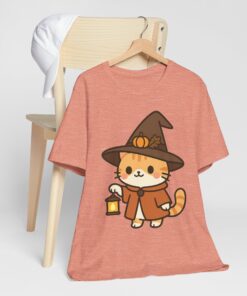 Willow the Harvest Witch Unisex Heavy Cotton T-Shirt | Harvest Witch Cat Tee - Image 6
