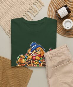 Holiday Golden Retriever T-Shirt | Warm Wishes Cold Paws - Image 25