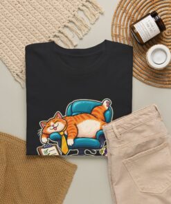 Orange Tabby Cat T-Shirt | Highly Qualified to Nap - Image 9