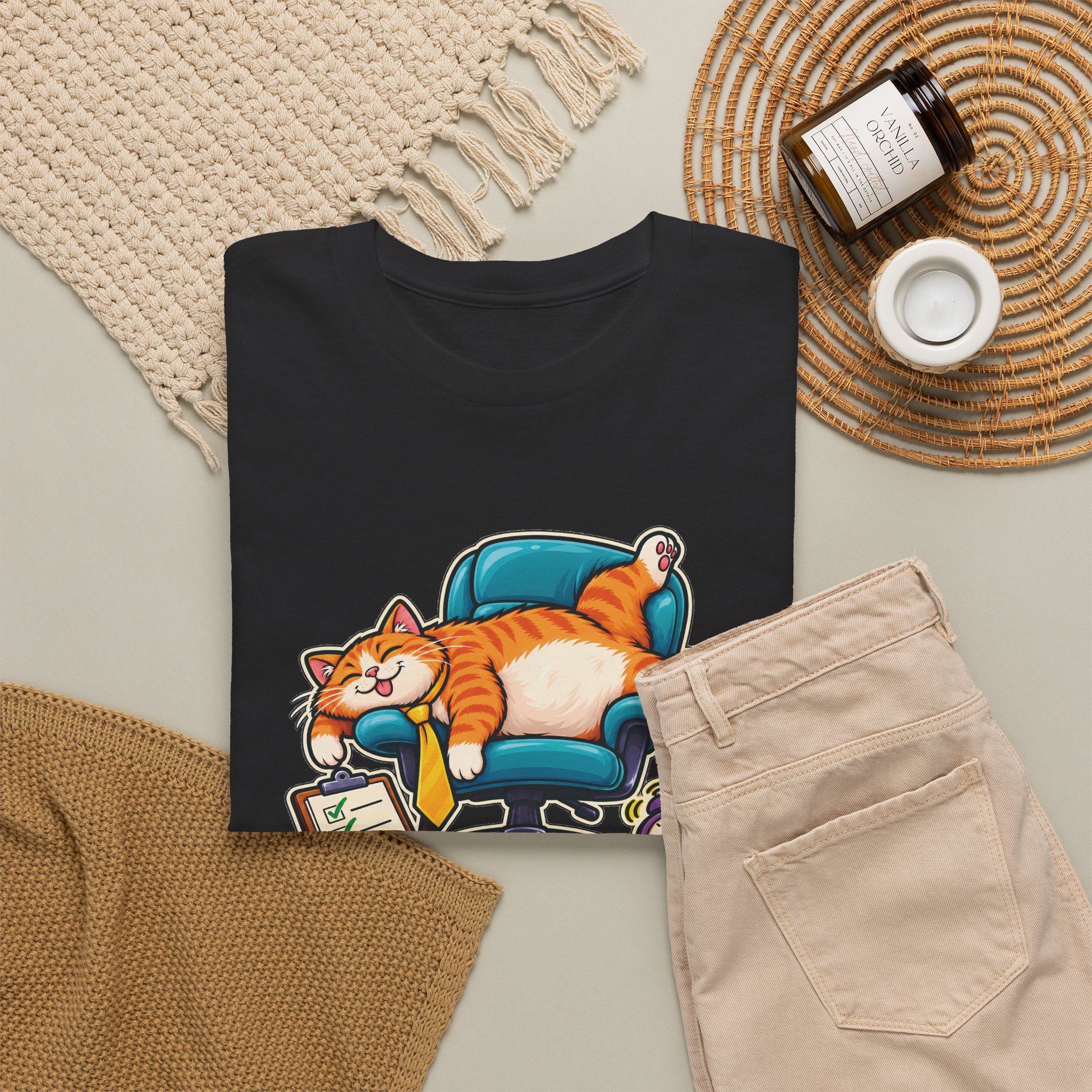 Orange Tabby Cat T-Shirt | Highly Qualified to Nap - Image 9