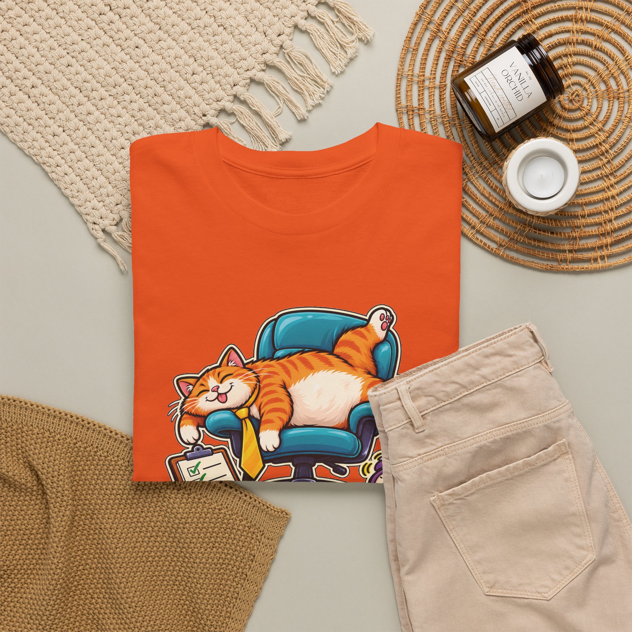 Orange Tabby Cat T-Shirt | Highly Qualified to Nap - Image 25